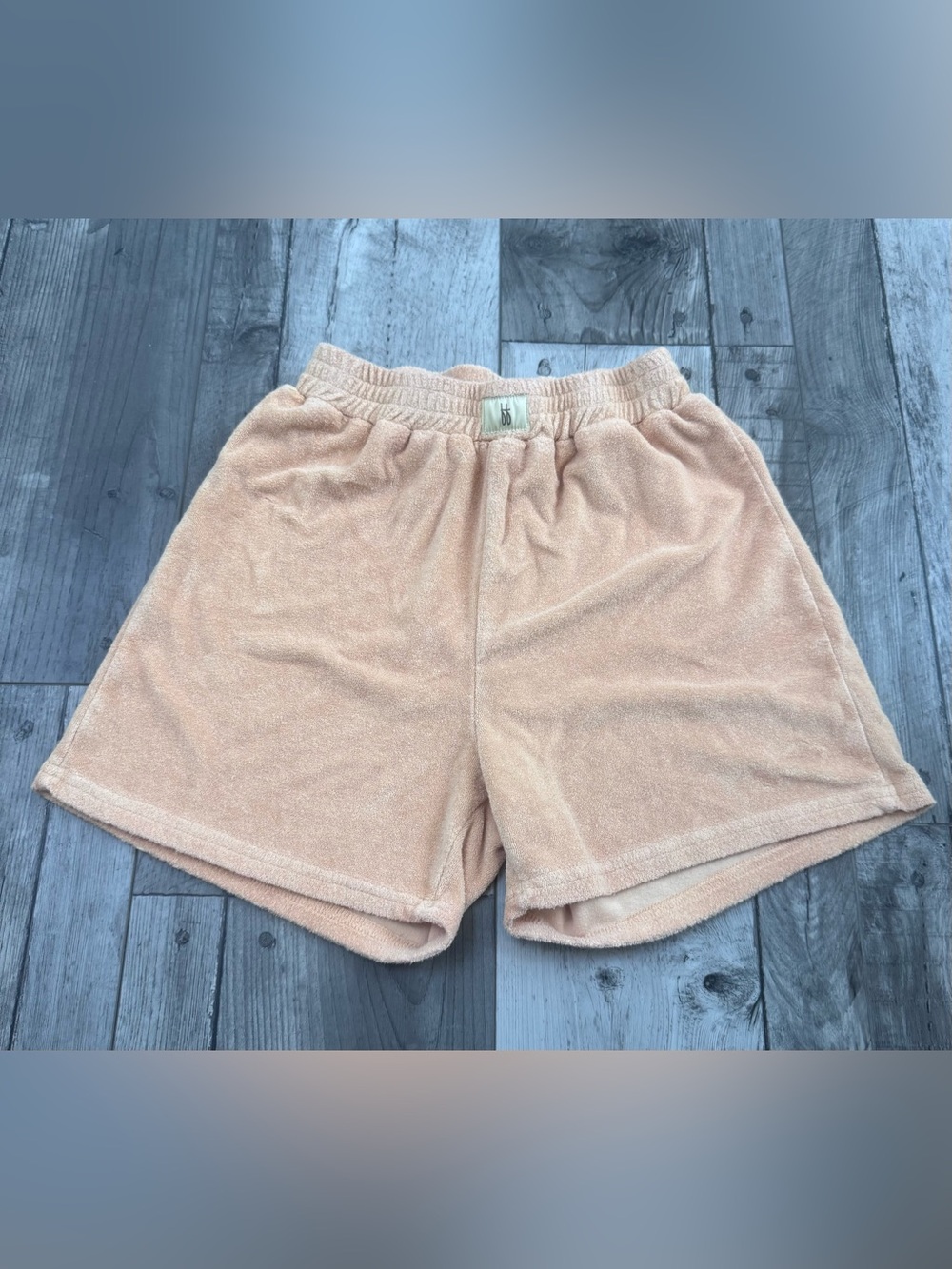 Forever French Peach Terry Cloth Lounge Shorts Small